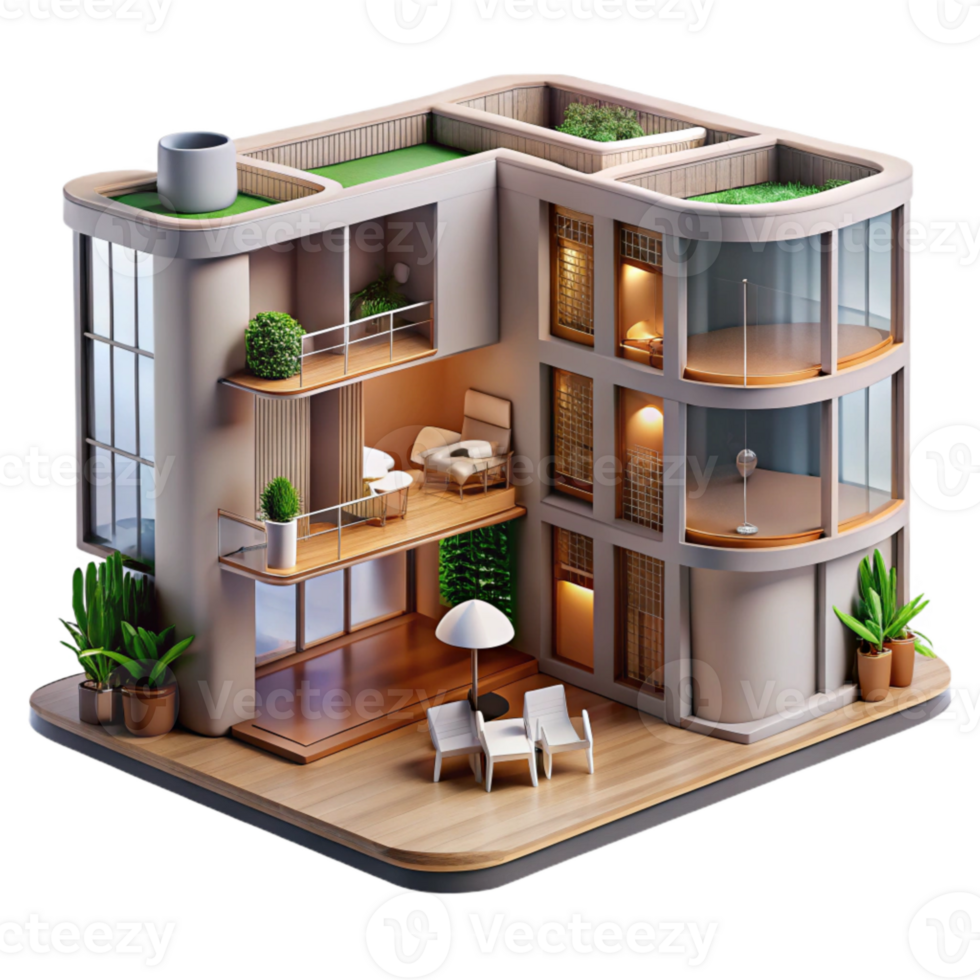 extraordinary abstract Modern Apartment Building Interior Day View Cutout png