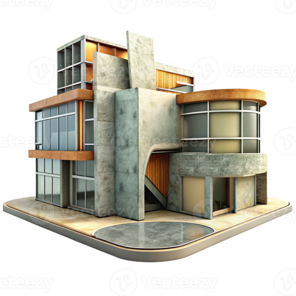 serene minimalist Modern Architecture Building Design Cutout high quality png