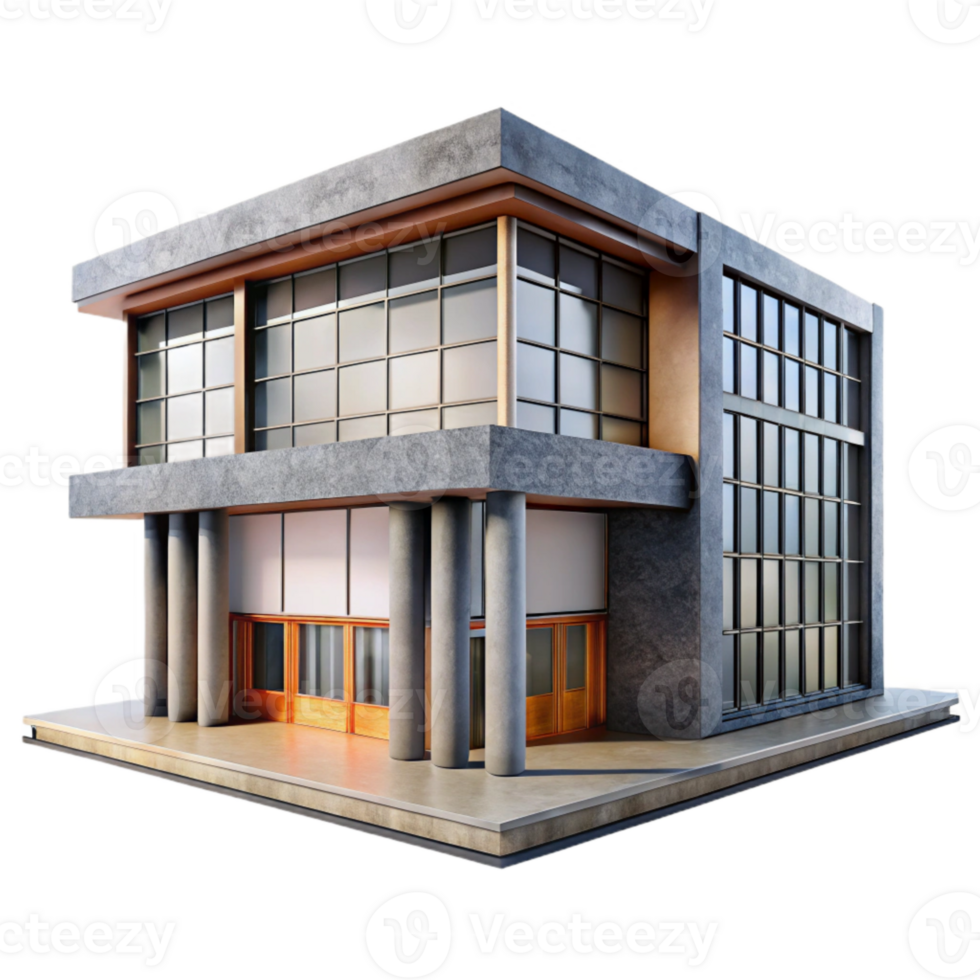serene abstract Modern Architecture Building Exterior Front View Cutout genuine png