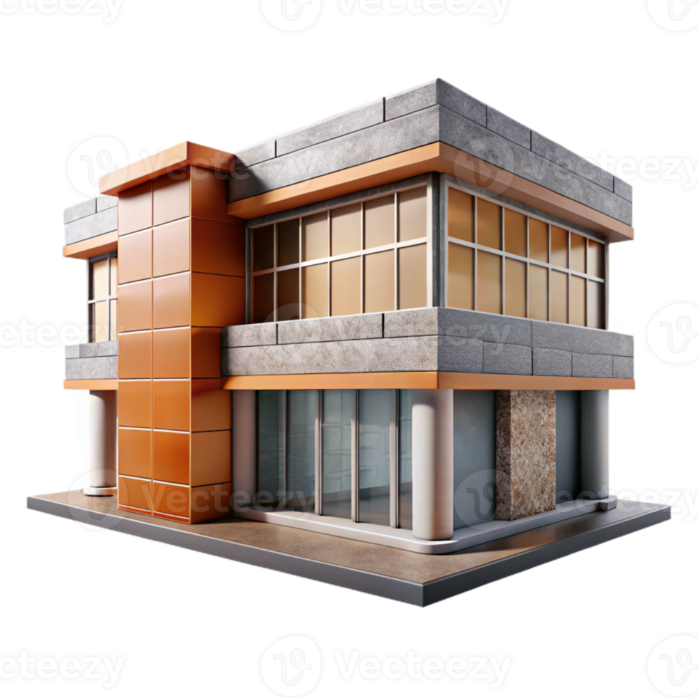 elegant modern Modern Architecture Building Facade Cutout detailed png