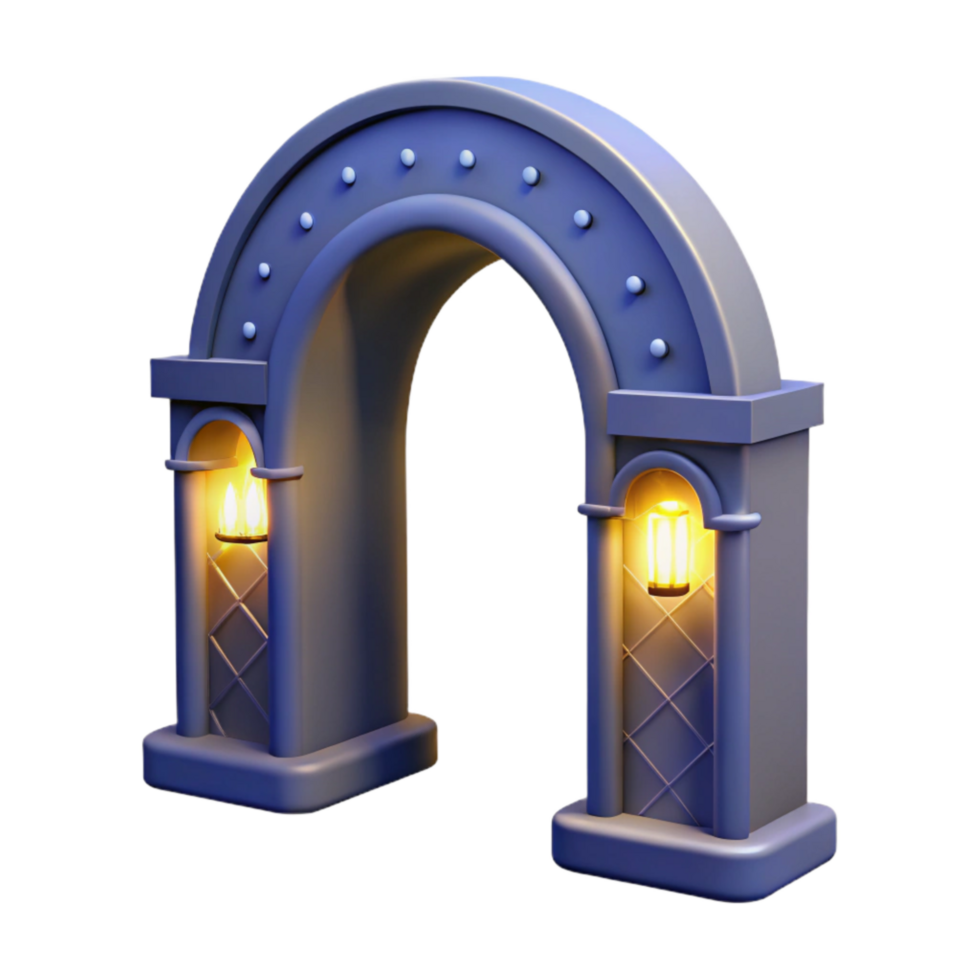 extraordinary rustic Modern Archway Illuminated Night View Cutout Isolated original png