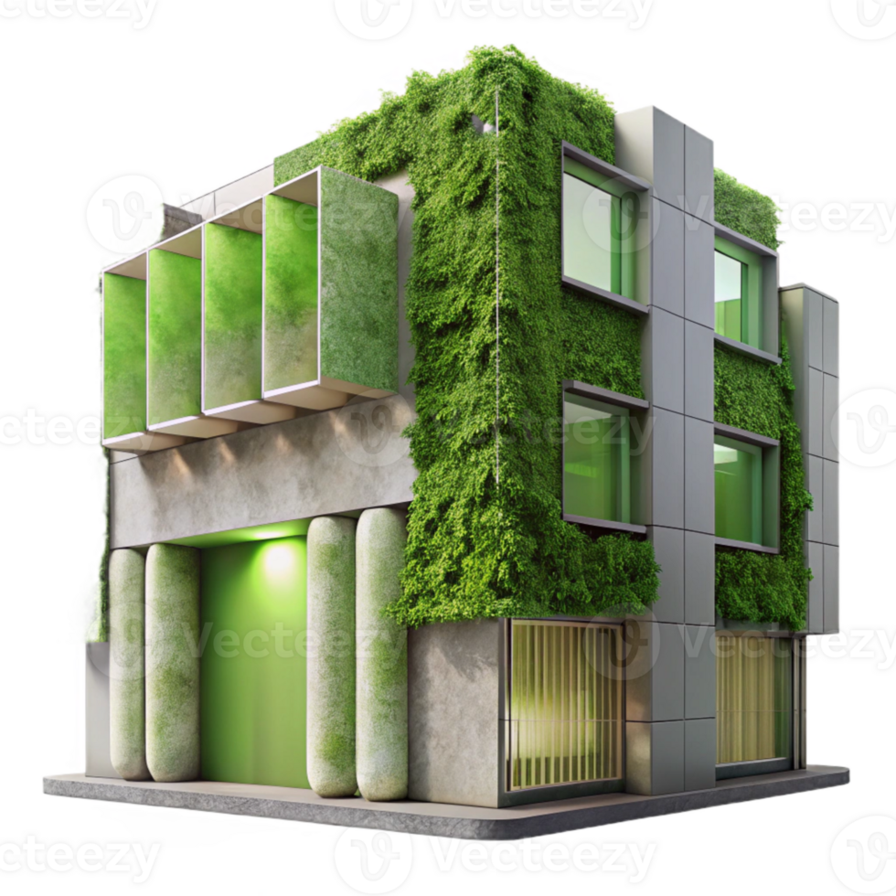 extraordinary abstract Modern Architecture Green Wall Cutout authentic png