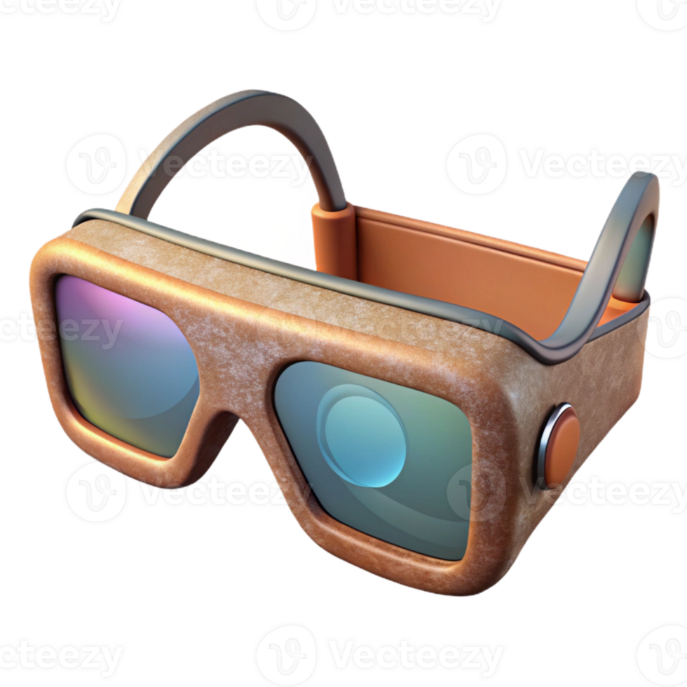 dramatic artistic Modern Ar Glasses with Thin Frame Isolated png