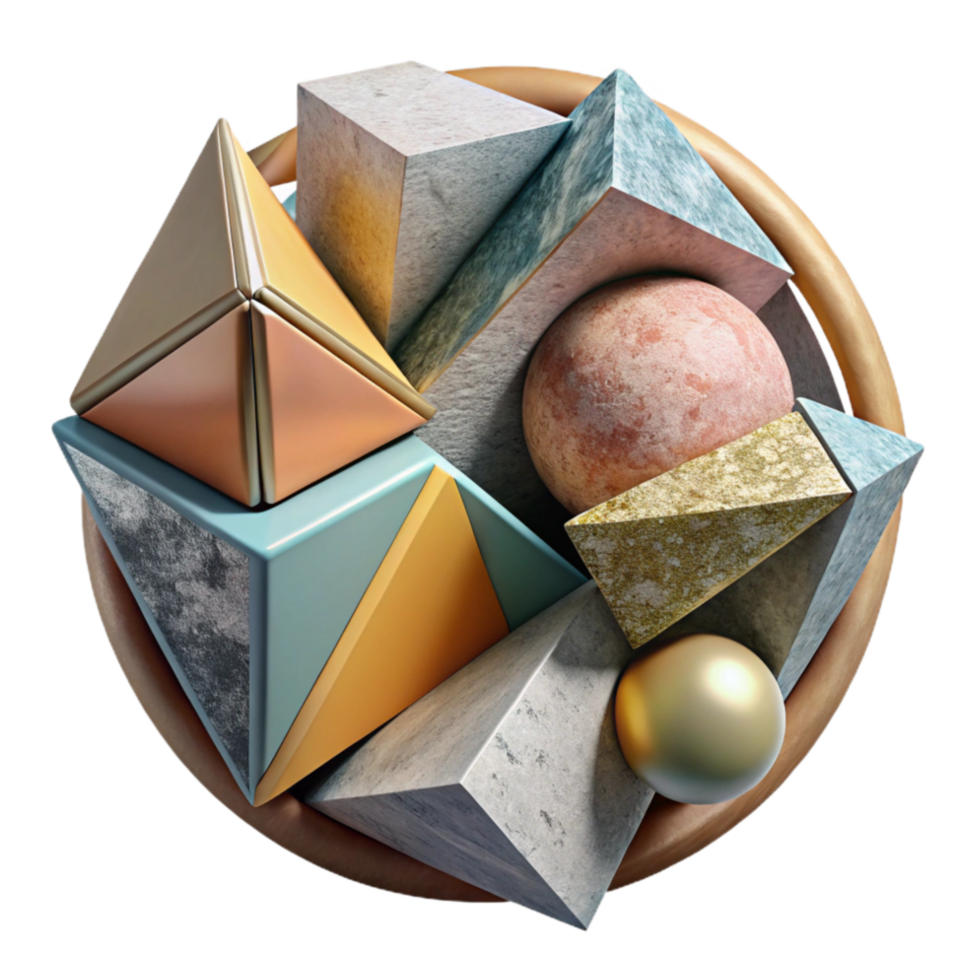 extraordinary traditional Modern Art Geometric Shapes Cutout Transparent Background high quality png