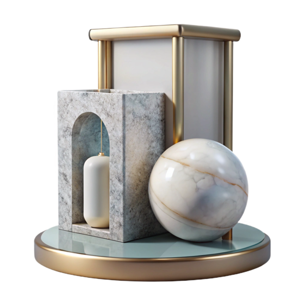 wonderful traditional Modern Art Installation Back View Transparent Background png