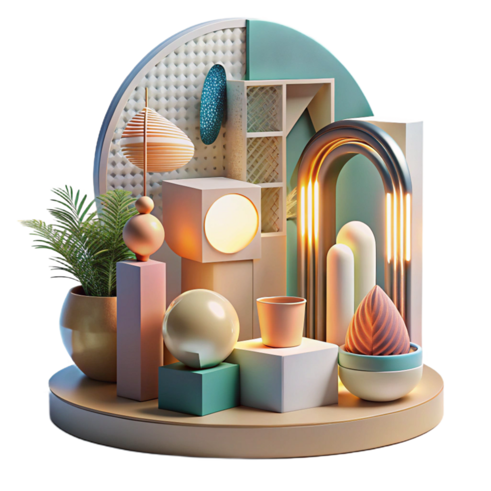 magnificent modern Modern Art Installation Bright Lighting Cutout Element high resolution png