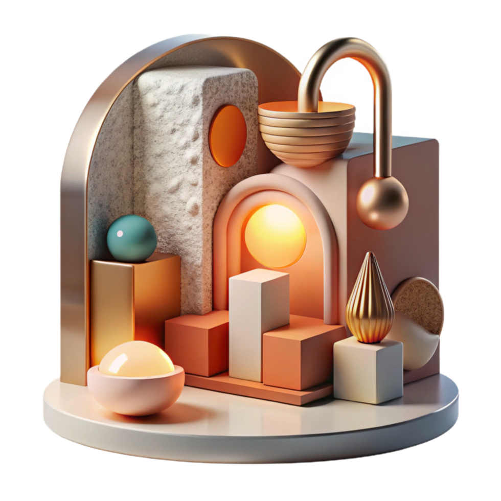 stunning vintage Modern Art Installation Bright Lighting Cutout Element high resolution png