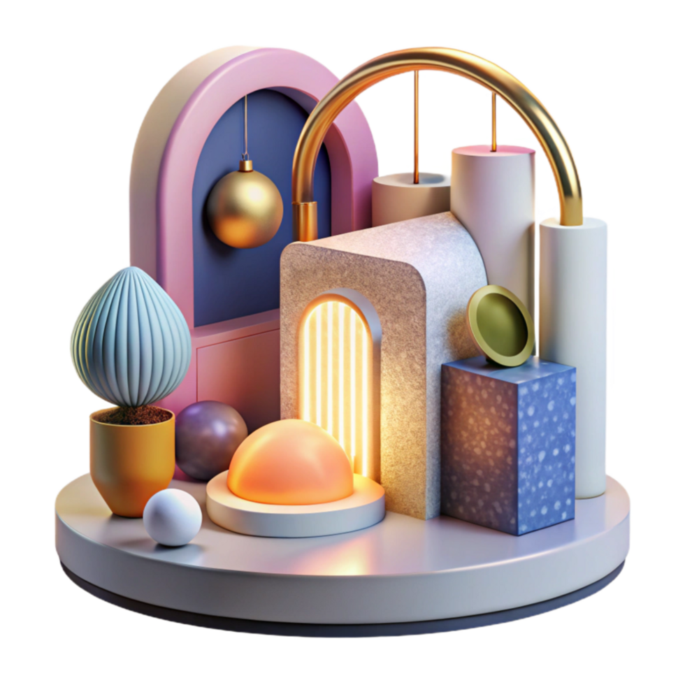 elegant abstract Modern Art Installation Bright Lighting Cutout Element genuine png