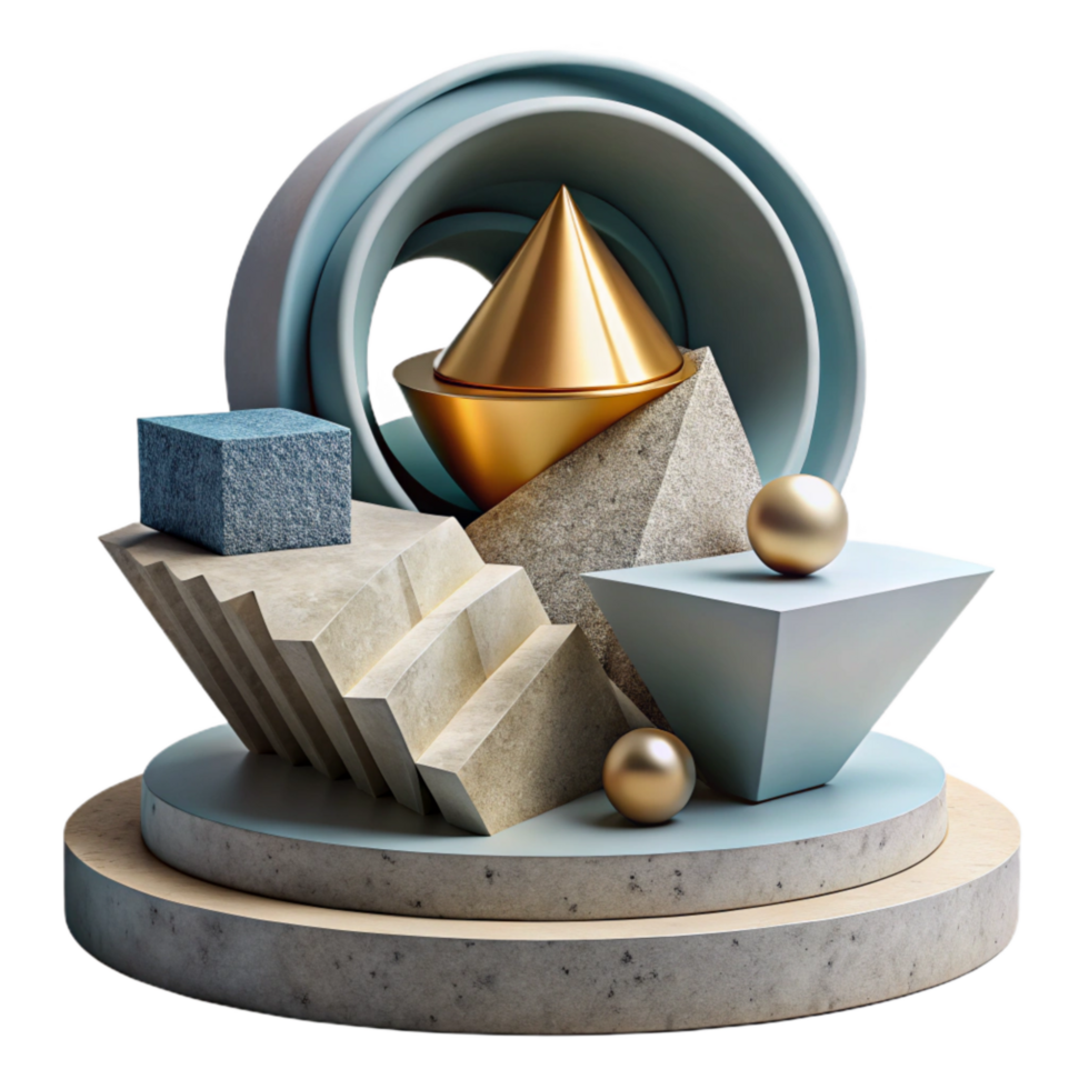 elegant traditional Modern Art Installation Low Angle View Isolated png