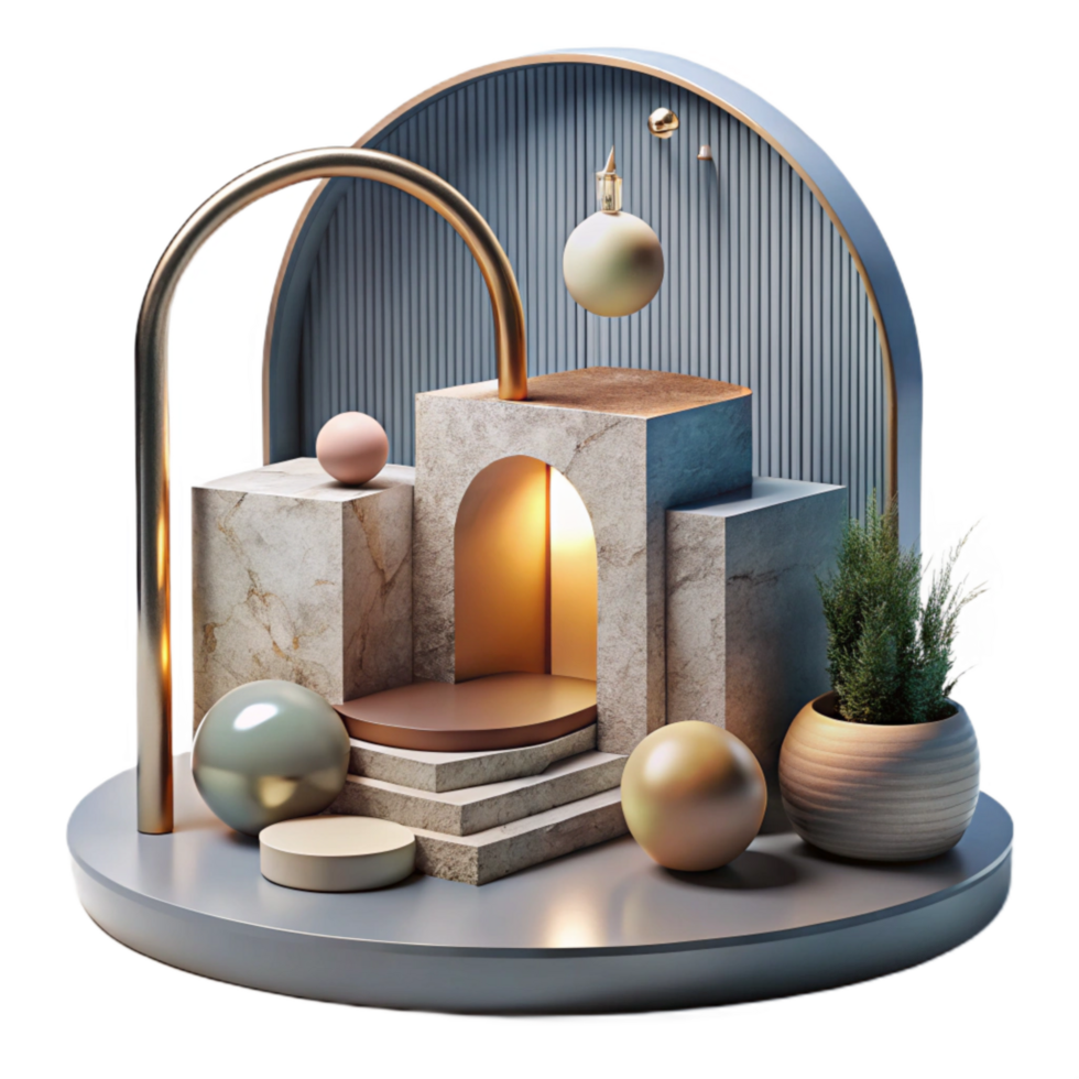 elegant modern Modern Art Installation with Lighting Effects Isolated original png