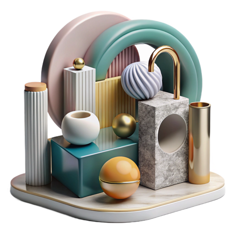 beautiful artistic Modern Art Installation with Lighting Effects Isolated original png