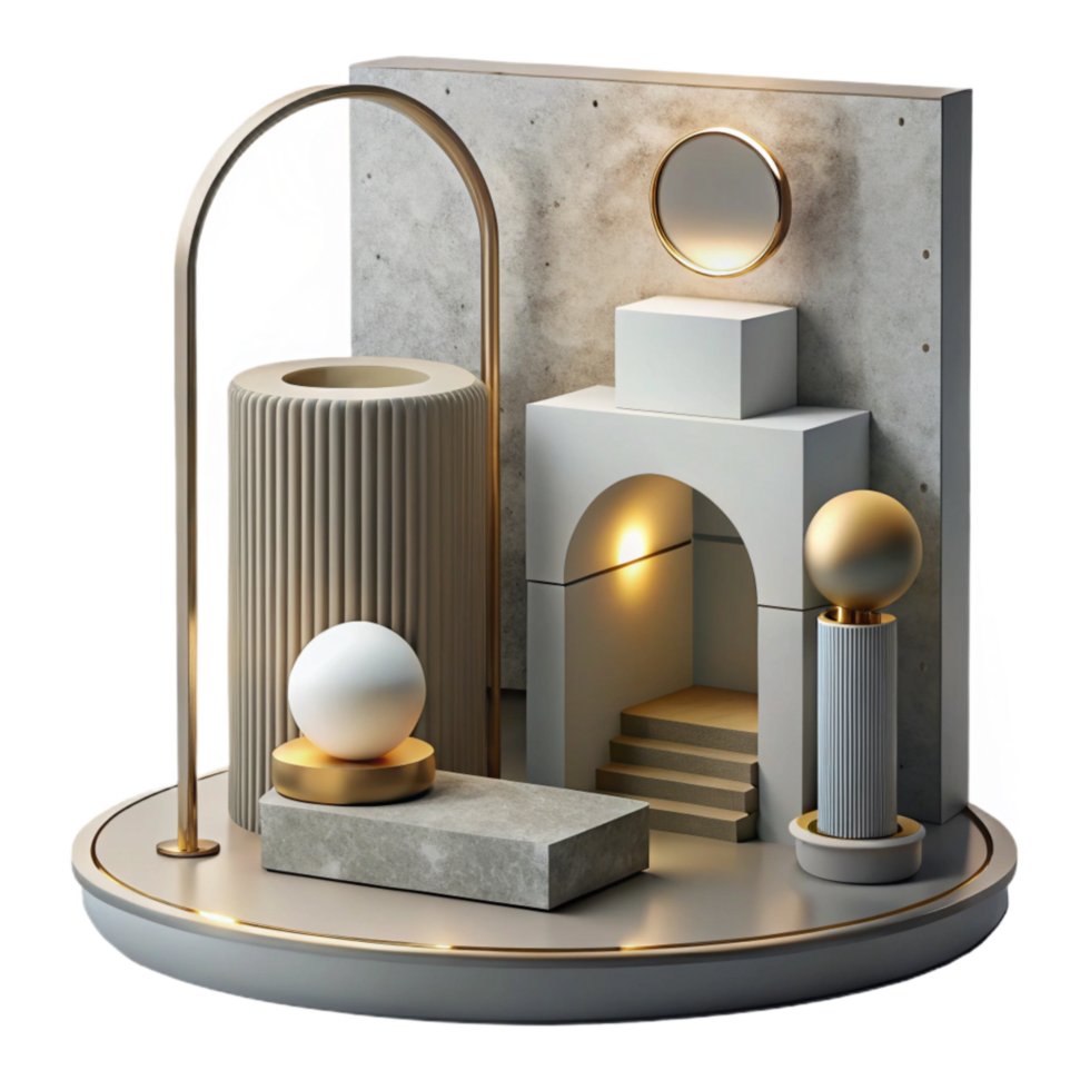 beautiful classic Modern Art Installation with Lighting Effects Isolated high resolution png
