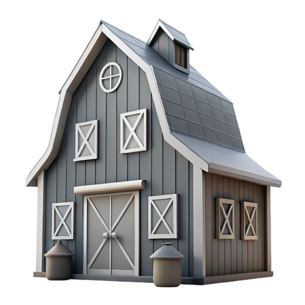 vibrant abstract Modern Barn Exterior Grey and White Cutout Element genuine png