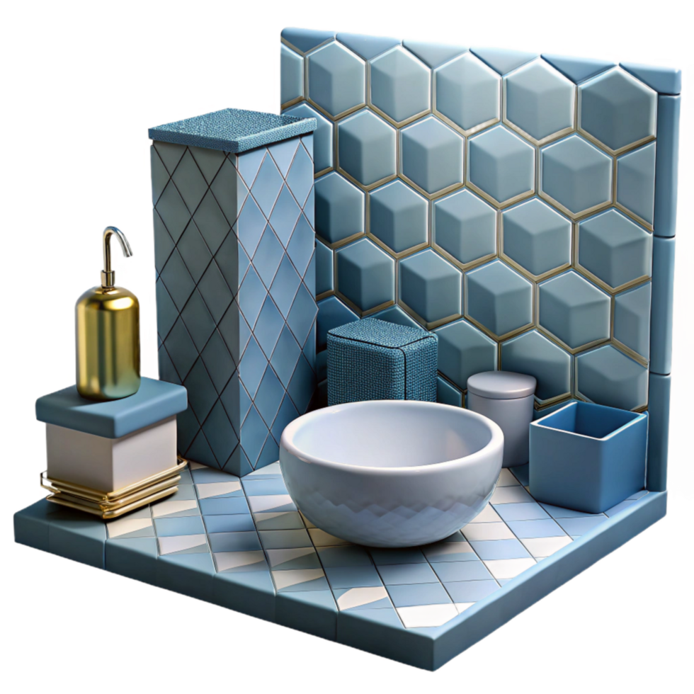 stunning artistic Modern Bathroom Tiles Geometric Pattern Transparent Background original png