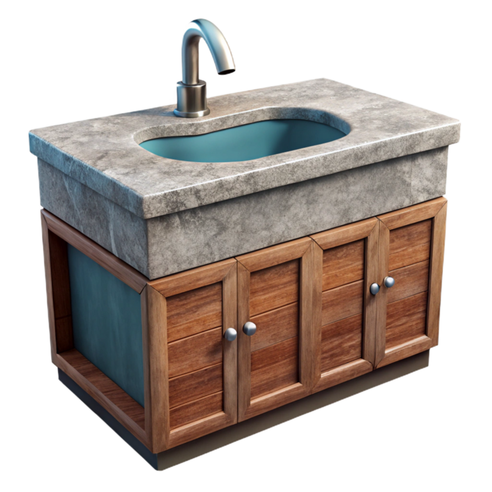 dramatic artistic Modern Bathroom Vanity with Sink Isolated premium png