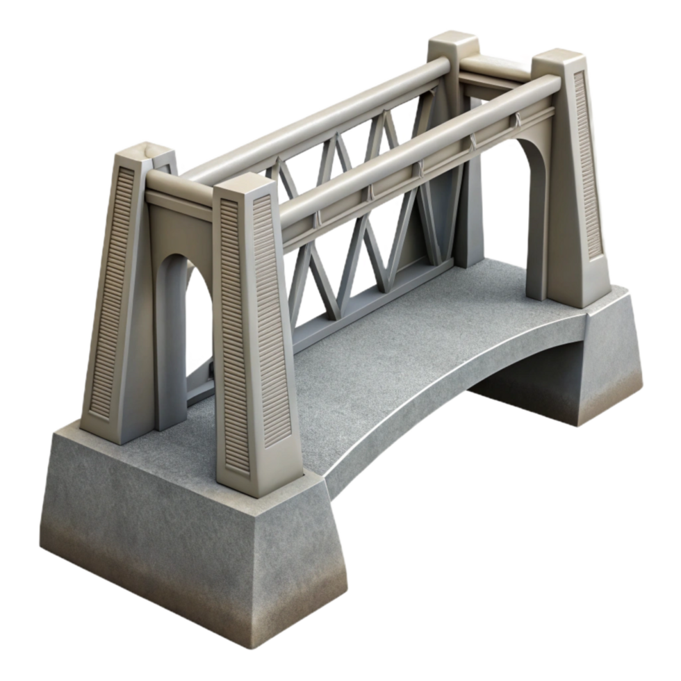 vibrant contemporary Modern Bridge Side View Gray Cutout professional png