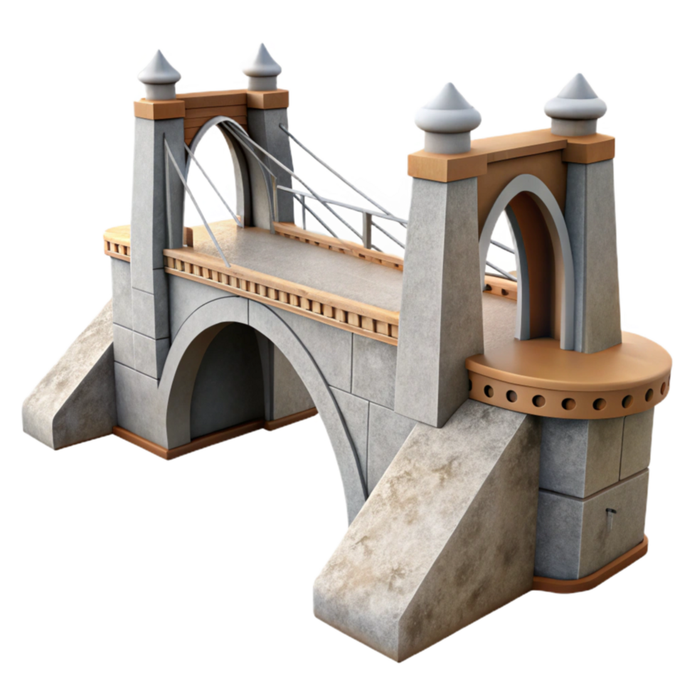 dramatic abstract Modern Bridge with Architectural Design Cutout high quality png