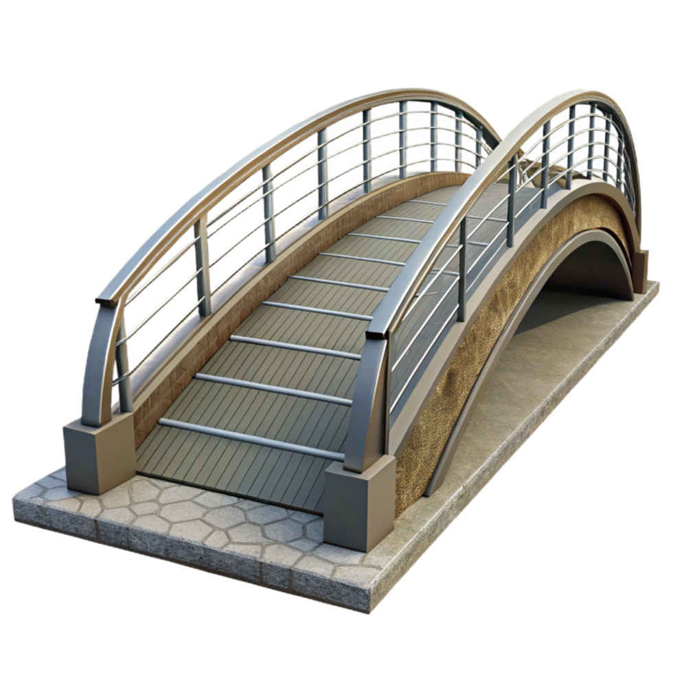 extraordinary classic Modern Bridge with Pedestrian Walkway Transparent Background high resolution png