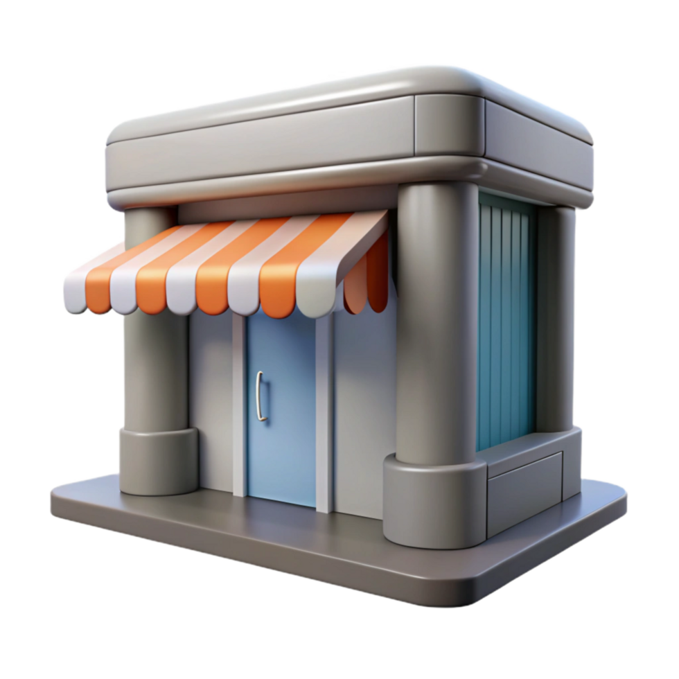 impressive traditional Modern Building Entrance Awning Side View Isolated high quality png