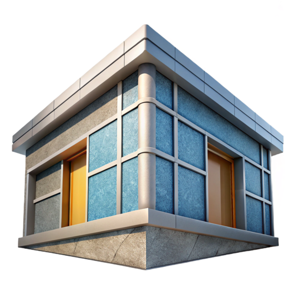 dramatic creative Modern Building Corner Detail Angled View Cutout detailed png
