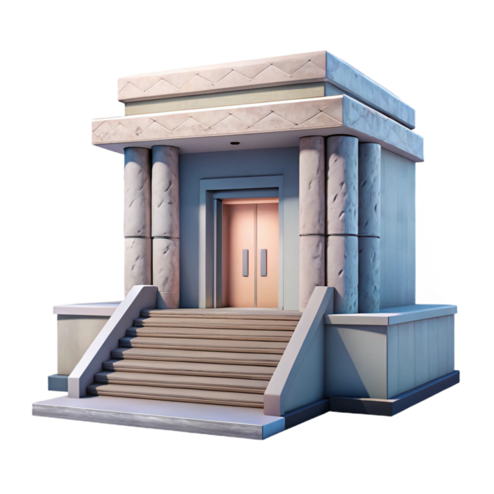 impressive minimalist Modern Building Entrance Steps Front View Cutout high quality png