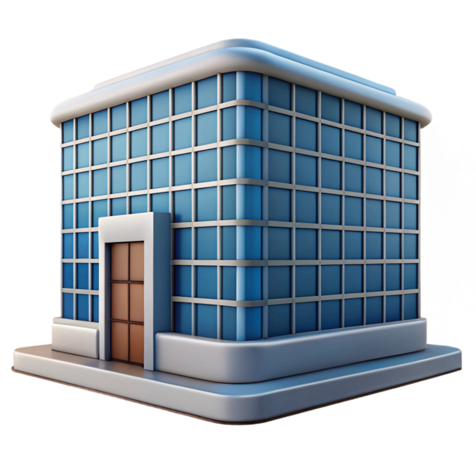 serene rustic Modern Building Facade Grid Pattern Isolated premium png