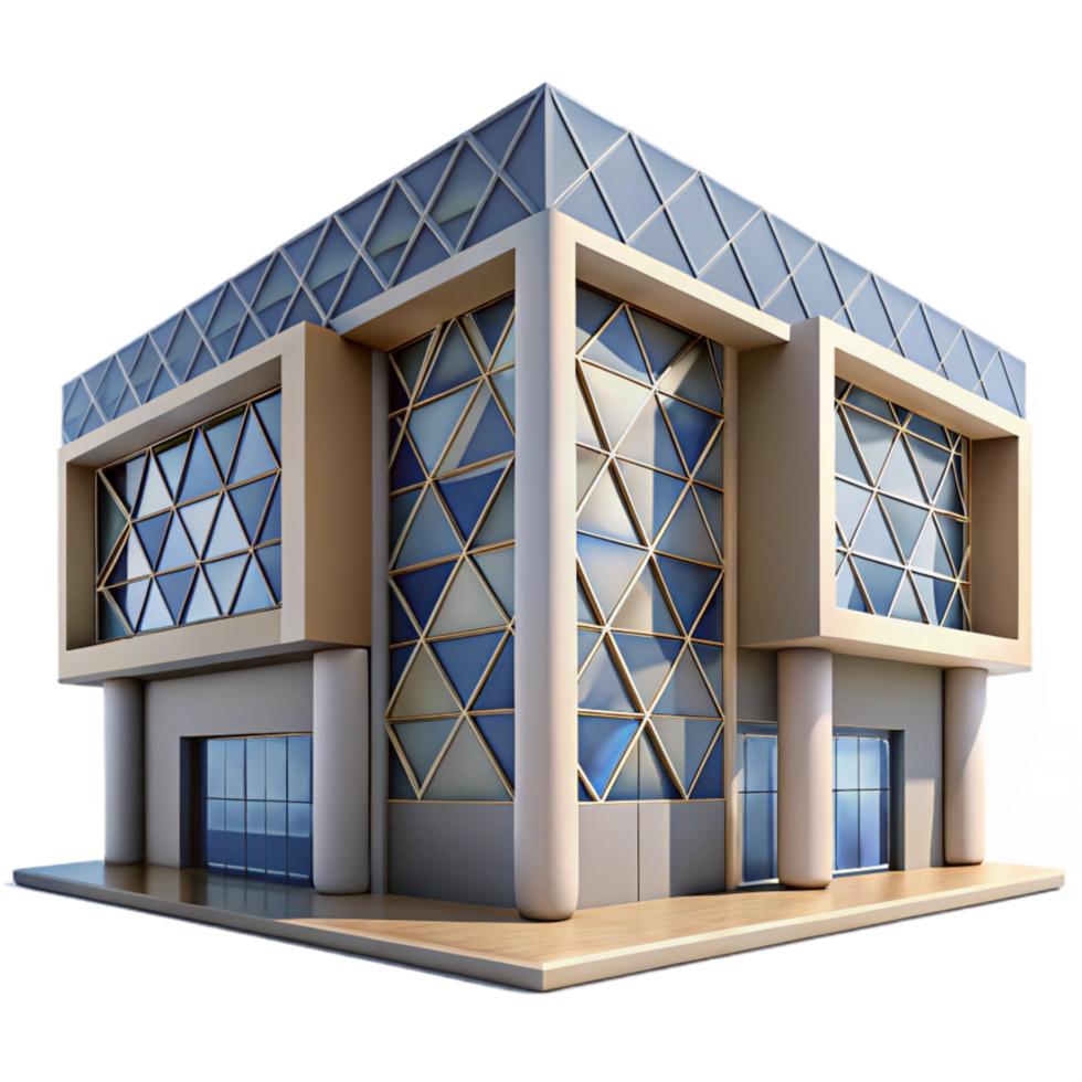 beautiful vintage Modern Building Facade Geometric Pattern Cutout detailed png