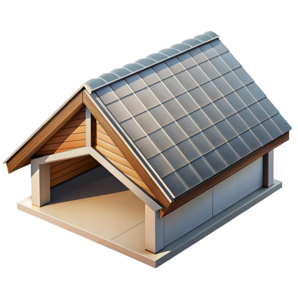extraordinary rustic Modern Building Roof Detail Angled View Cutout authentic png