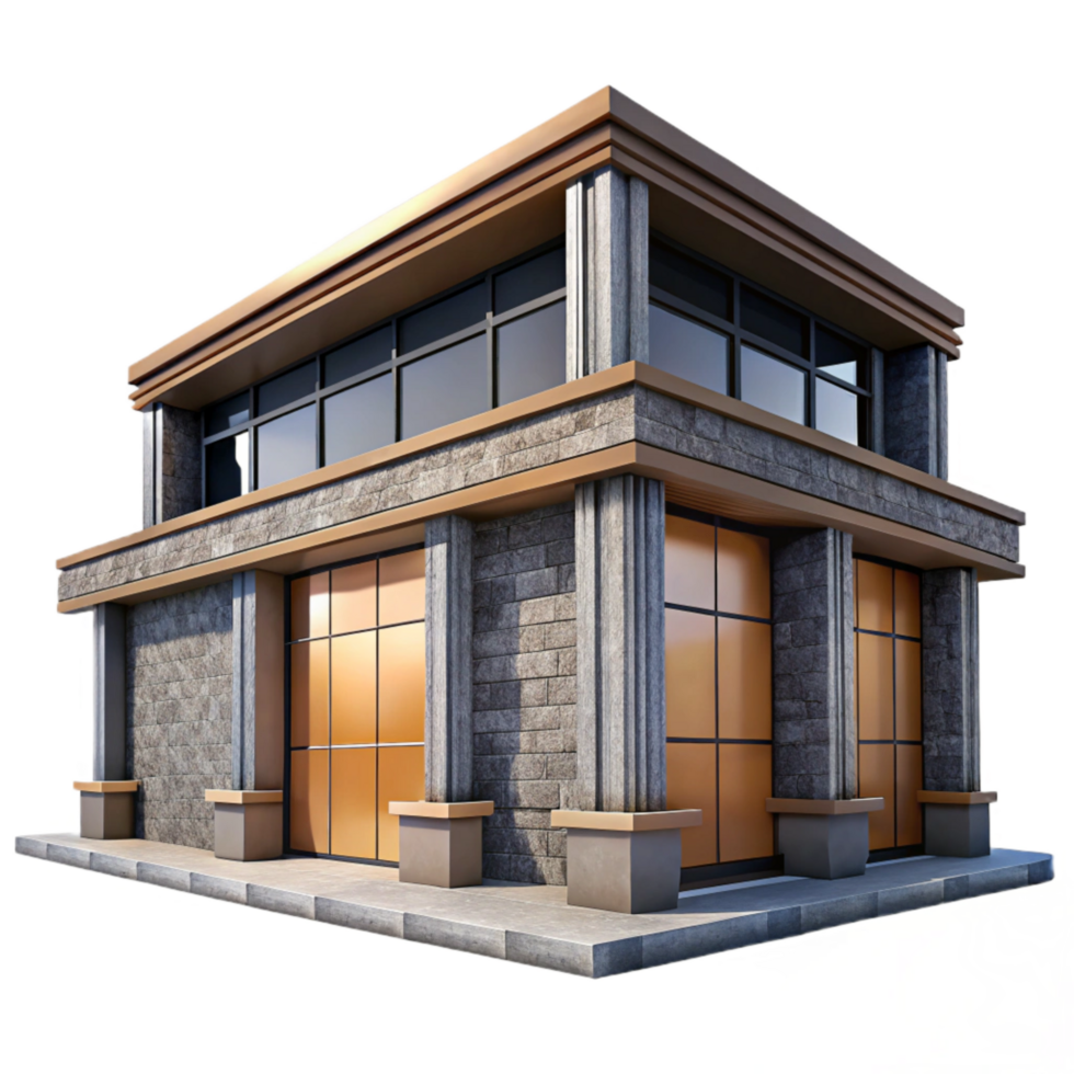 serene modern Modern Building Facade Stone Cladding Isolated high quality png