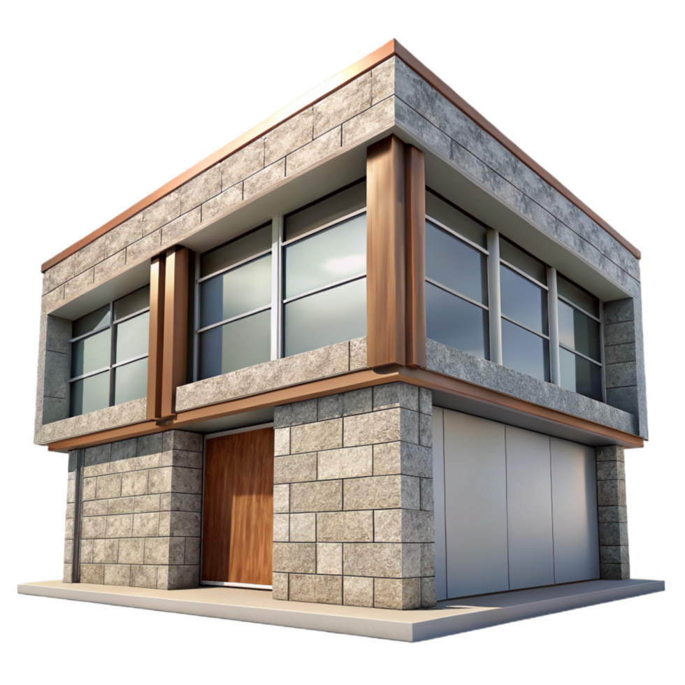 dramatic rustic Modern Building Facade Stone Cladding Isolated high resolution png