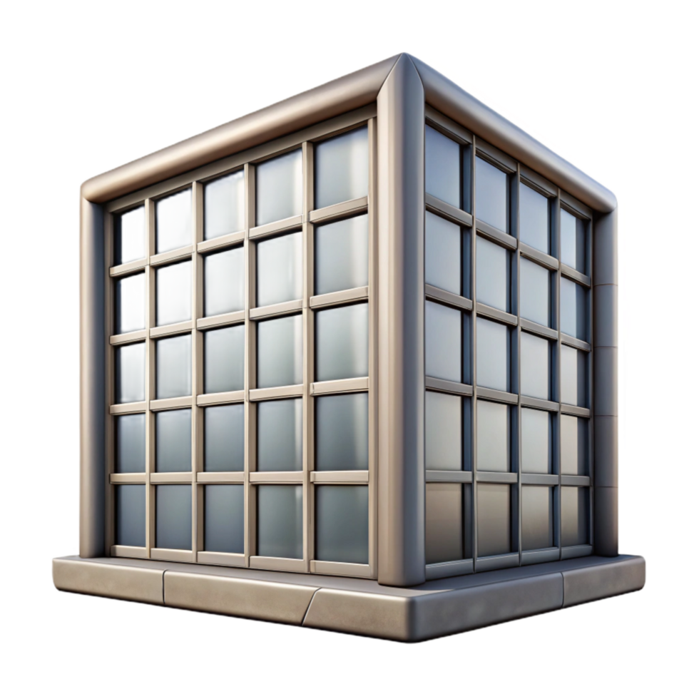 serene artistic Modern Building Window Grid Pattern Cutout exclusive png