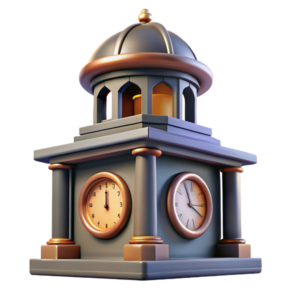 elegant contemporary Modern Clock Tower with Detailed Clock Face Transparent exclusive png