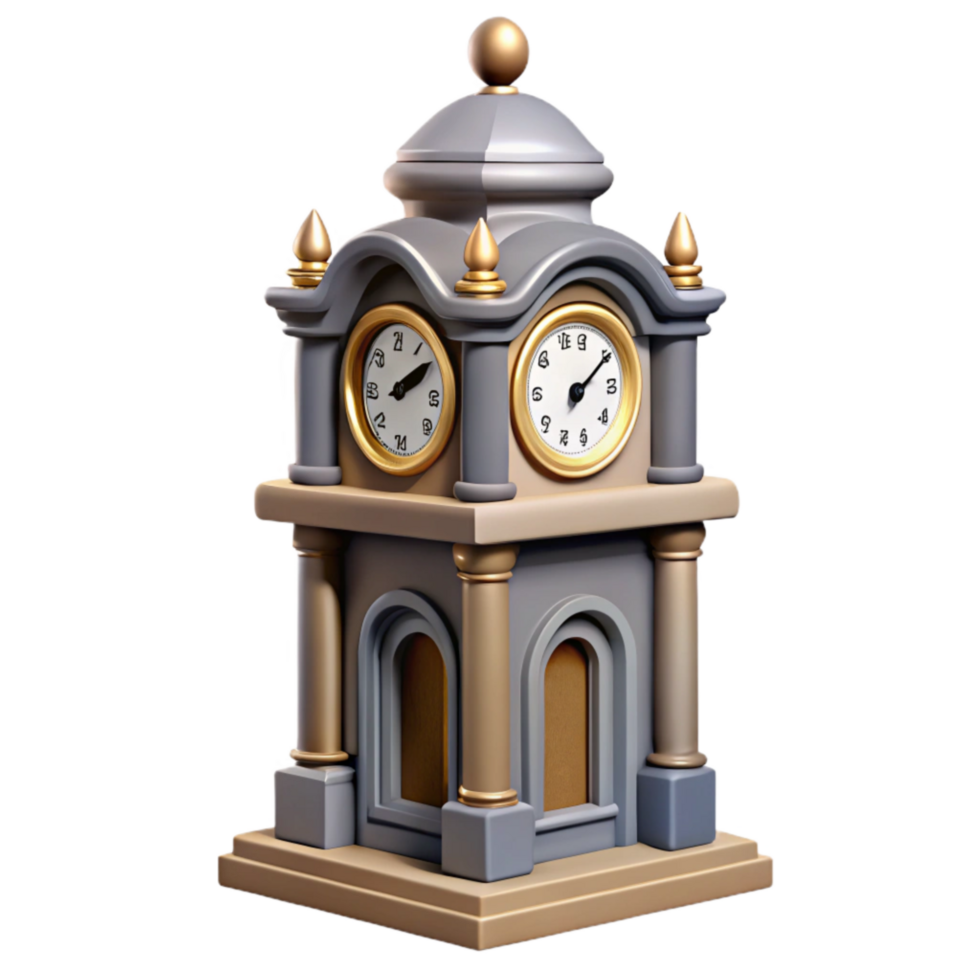 elegant abstract Modern Clock Tower with Detailed Clock Face Transparent authentic png