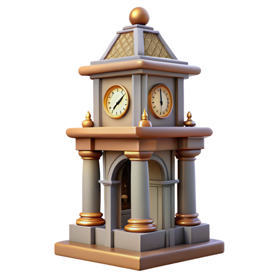 vibrant classic Modern Clock Tower with Detailed Clock Face Transparent exclusive png