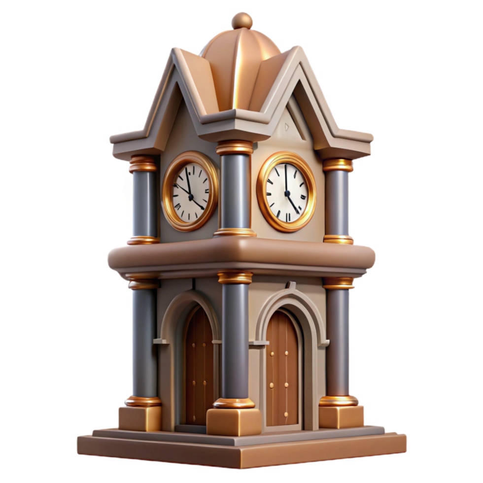 serene traditional Modern Clock Tower with Detailed Clock Face Transparent original png