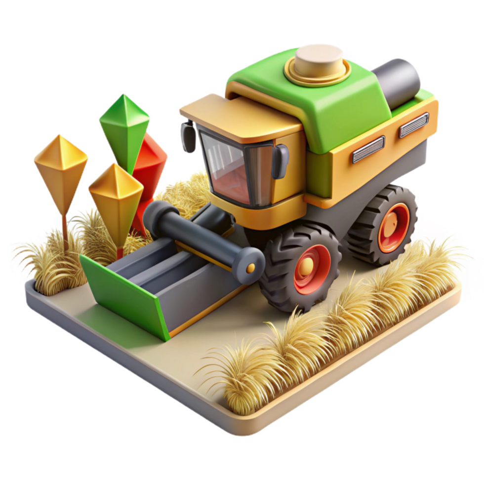 elegant creative Modern Combine with Yield Monitoring System Isolated authentic png