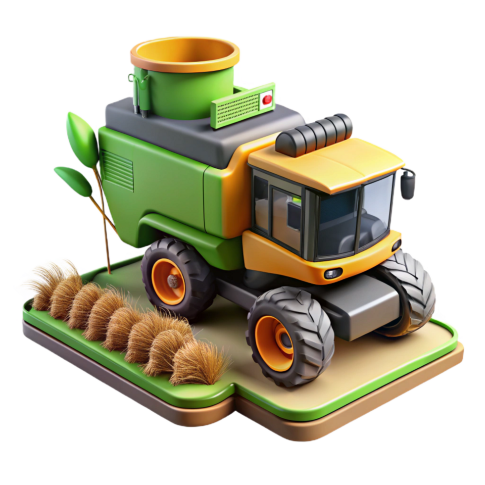dramatic traditional Modern Combine with Yield Monitoring System Isolated premium png