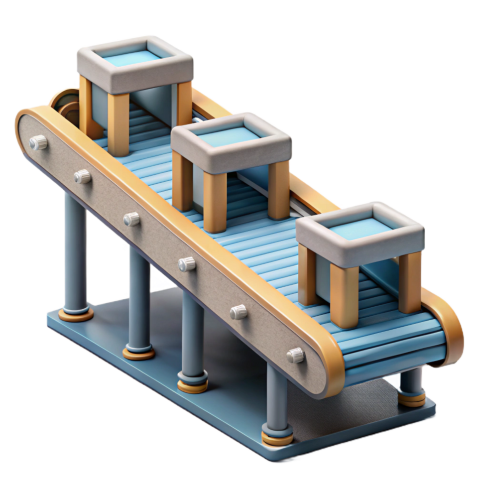 serene artistic Modern Conveyor Belt System Front View Cutout professional png