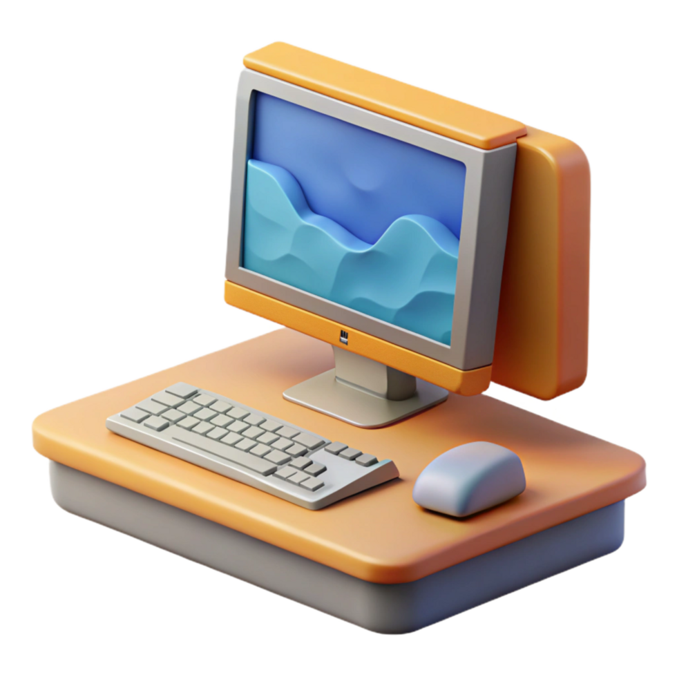 serene classic Modern Desktop Computer for Online Work Cutout high resolution png