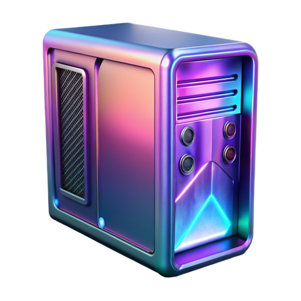 beautiful abstract Modern Desktop Computer Case Isolated with Rgb Lighting exclusive png