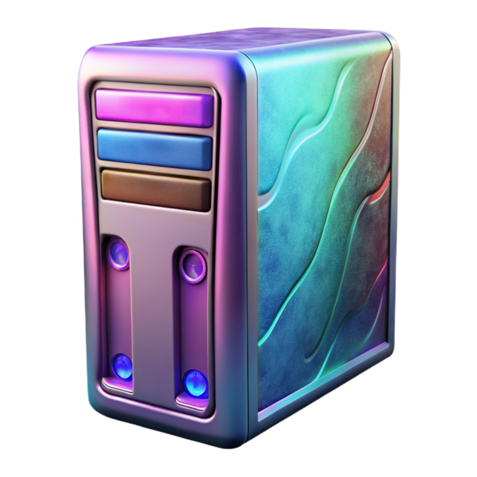 serene artistic Modern Desktop Computer Case Isolated with Rgb Lighting premium png