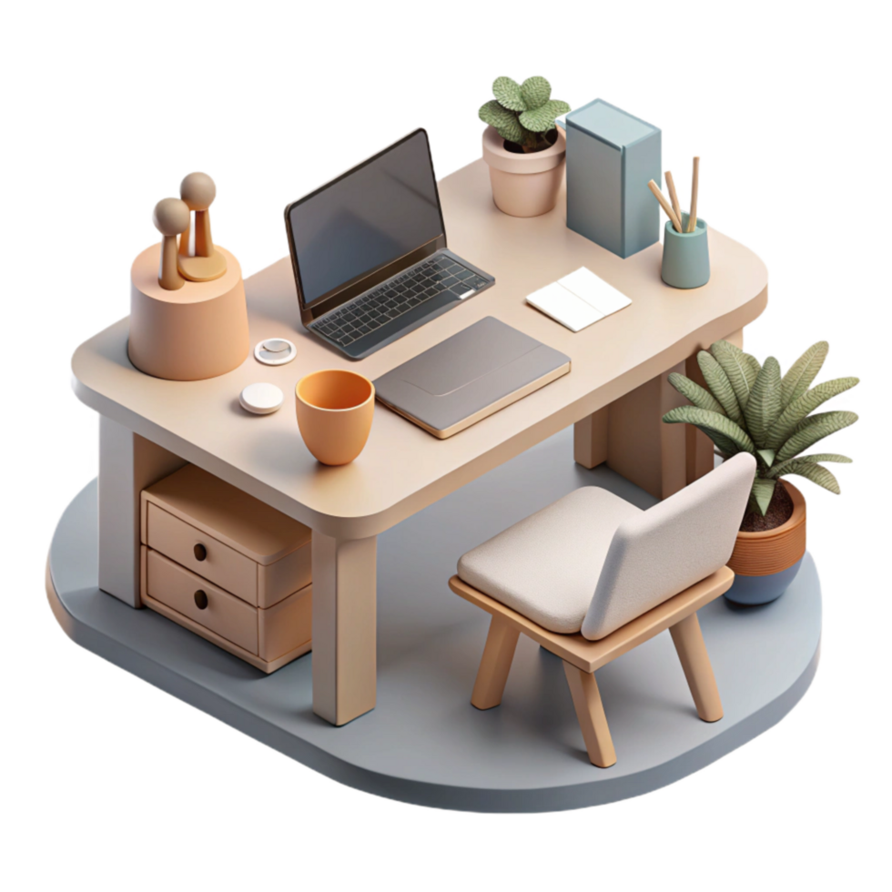 magnificent abstract Modern Desk Workspace Flatlay Transparent Background exclusive png