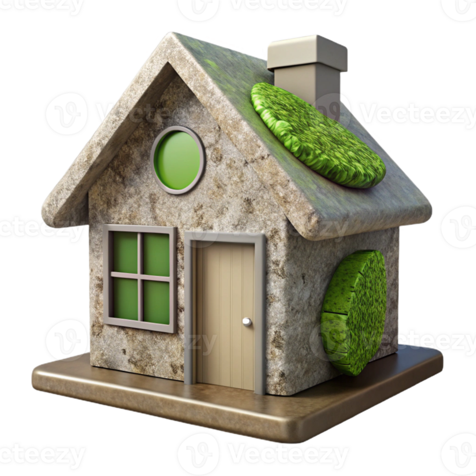 stunning minimalist Modern Eco House Cutout Isolated on Transparent Background detailed png