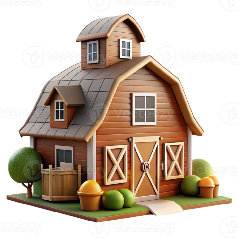beautiful abstract Modern Farmhouse with Barn Cutout Image authentic png