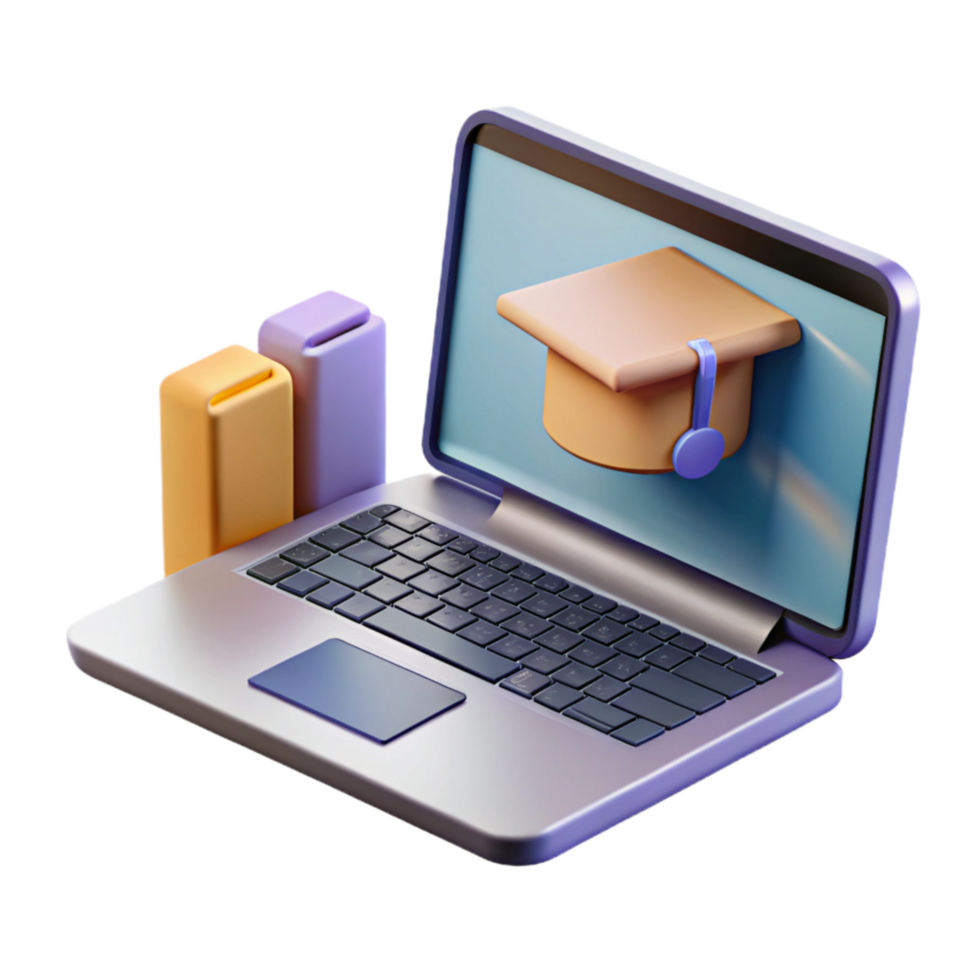 elegant creative Modern Laptop Showing Online Course Platform original png