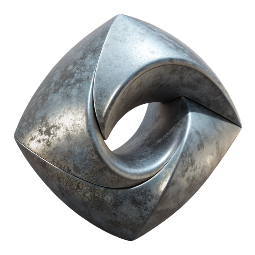 beautiful traditional Modern Metal Sculpture Side View Isolated professional png