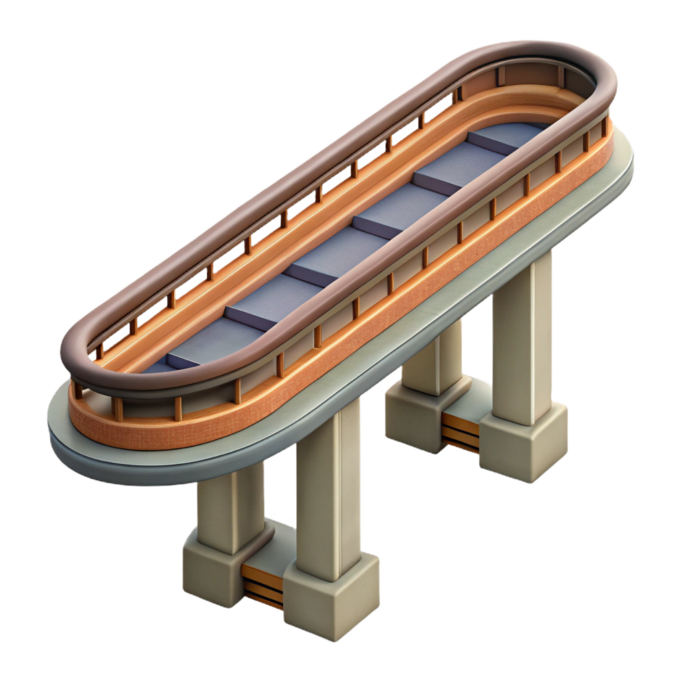 dramatic minimalist Modern Monorail Track Section Cutout Transparent Background genuine png