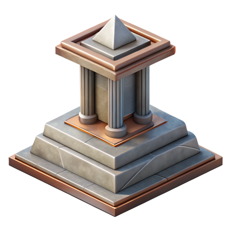 dramatic minimalist Modern Monument Base Detail Cutout Isolated genuine png