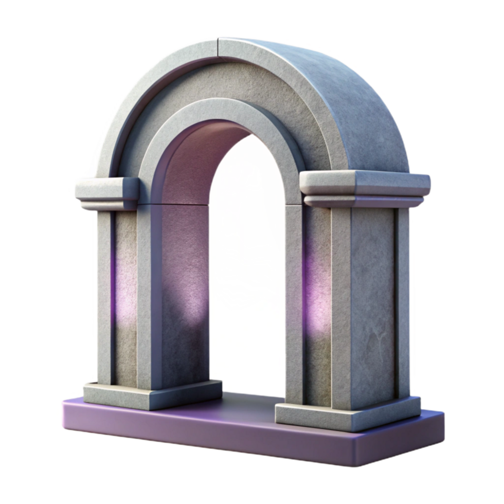 dramatic traditional Modern Monument Arch Cutout Isolated on Transparent Background detailed png