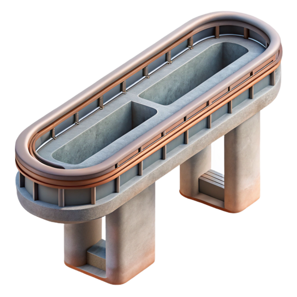 beautiful minimalist Modern Monorail Track Section Cutout Transparent Background high quality png